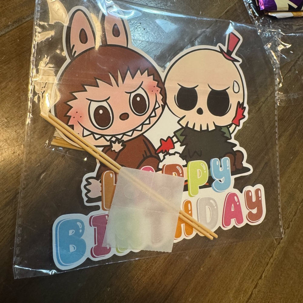 Labubu Monsters Birthday Party Decor Set cake topper, cupcake pics, balloons NEW - Picture 9 of 11